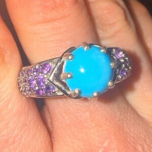 Chuck Clemency 925 “sleeping-beauty”turquoise and amethyst